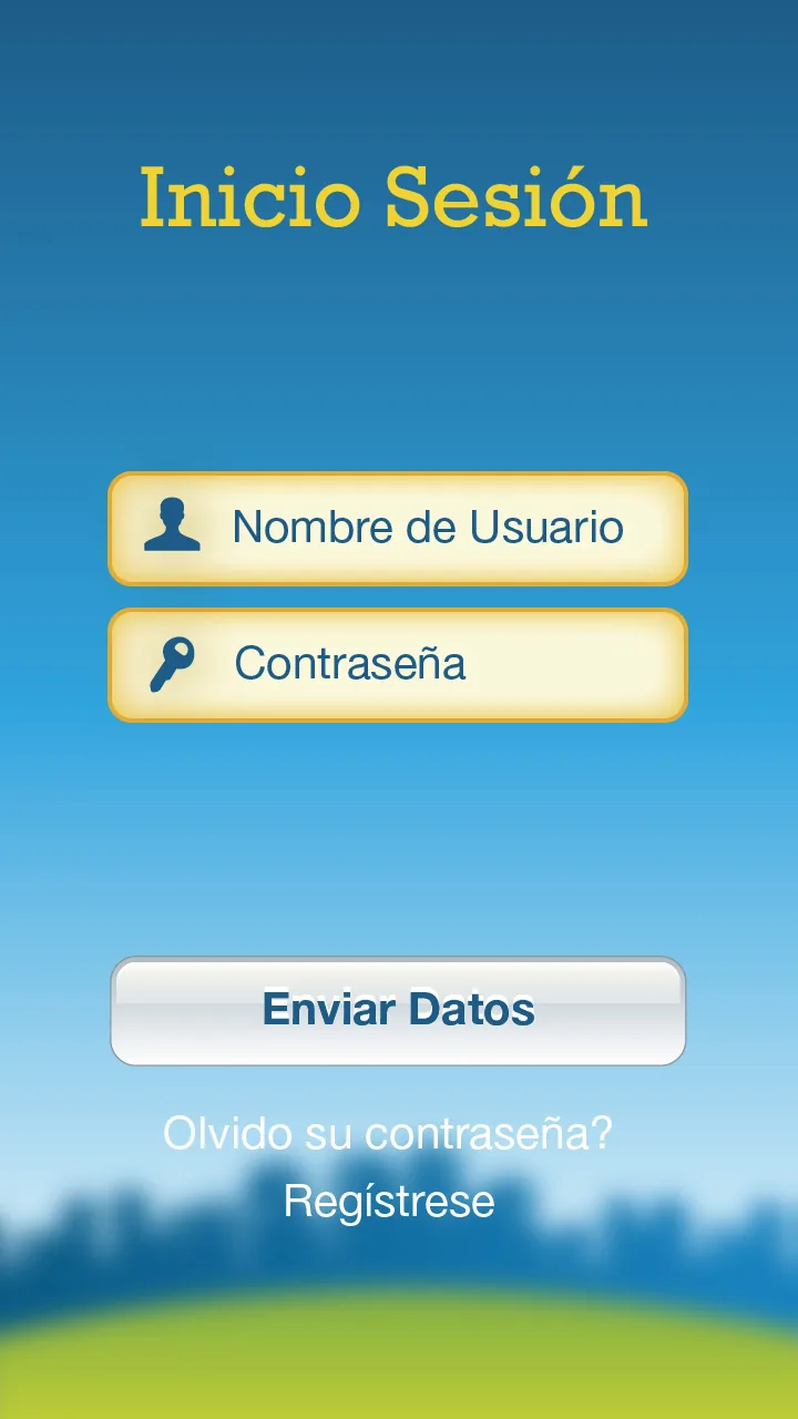 Pantalla de inicio de sesión