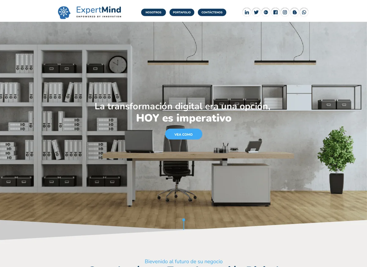 Portada del sitio de ExpertMind