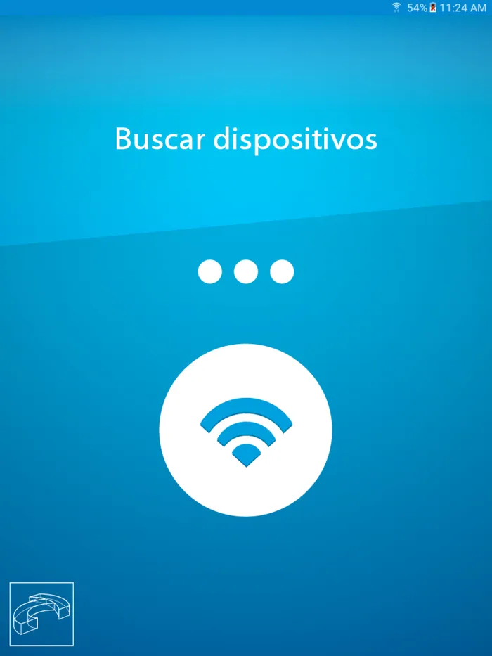 Pantalla de b&uacute;squeda de dispositivos con el indicador de progreso