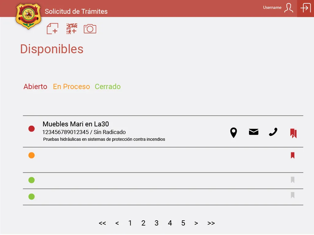 Mesa de trabajo — Bomberos · sitio, trámites y consola