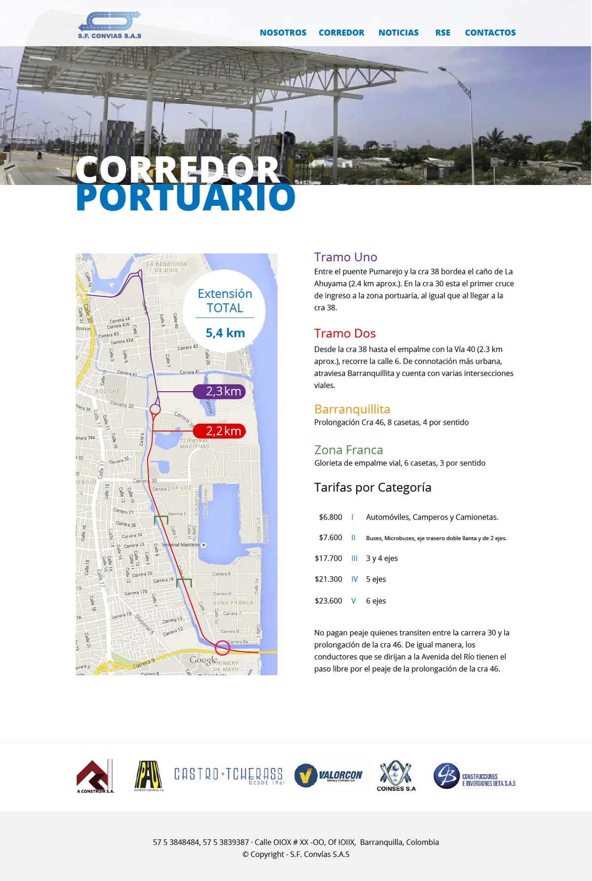 Web corredor — ConCorPor · Corredor Portuario