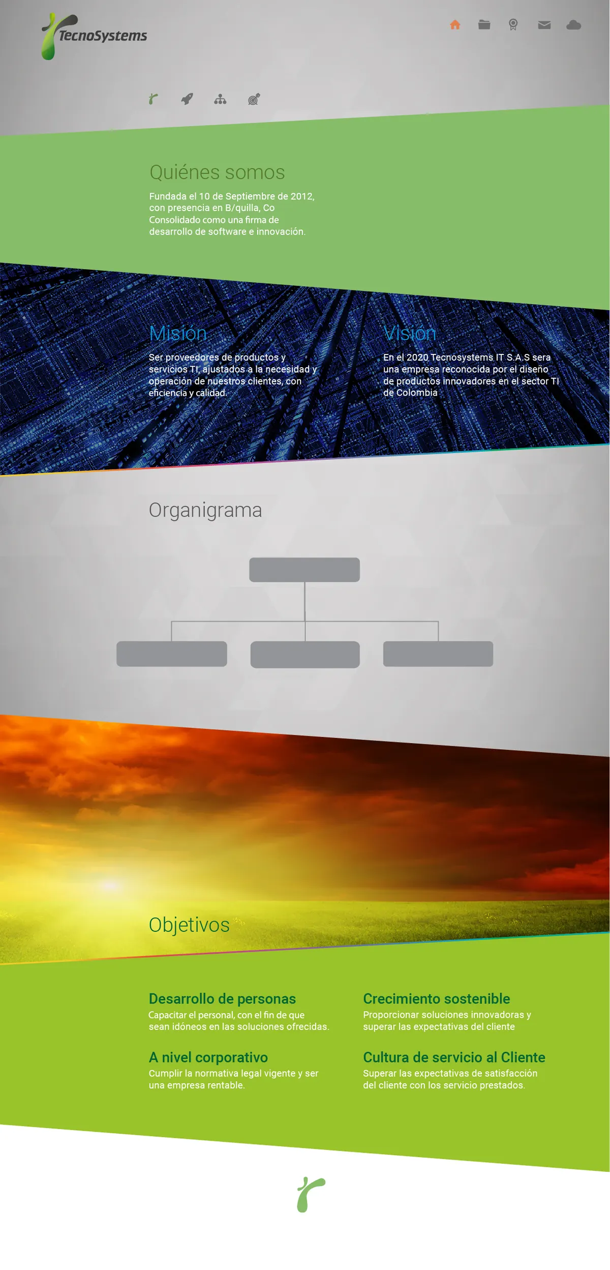 Tecnosystems website empresa — Sitio de Tecnosystems